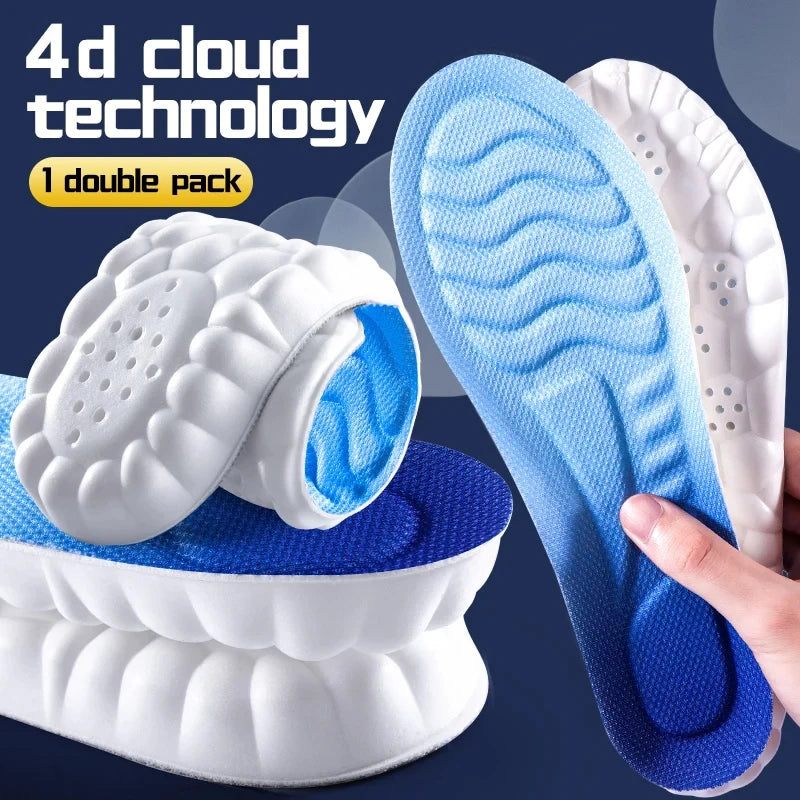 Soft Breathable Shock Absorption  4D Cloud Technology Sports Insoles