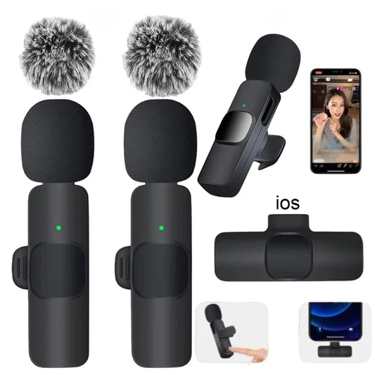 Wireless Lavalier Mic Audio Video Recording microphone