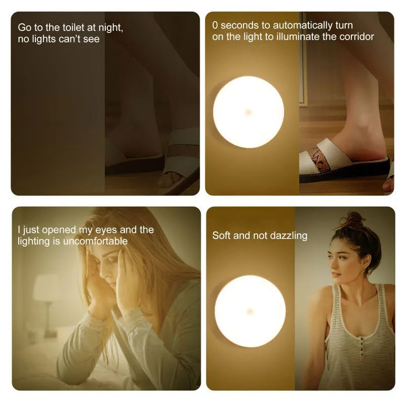 LED Smart Human Body Sensor Night Lamp Emergency Automatic Lighting