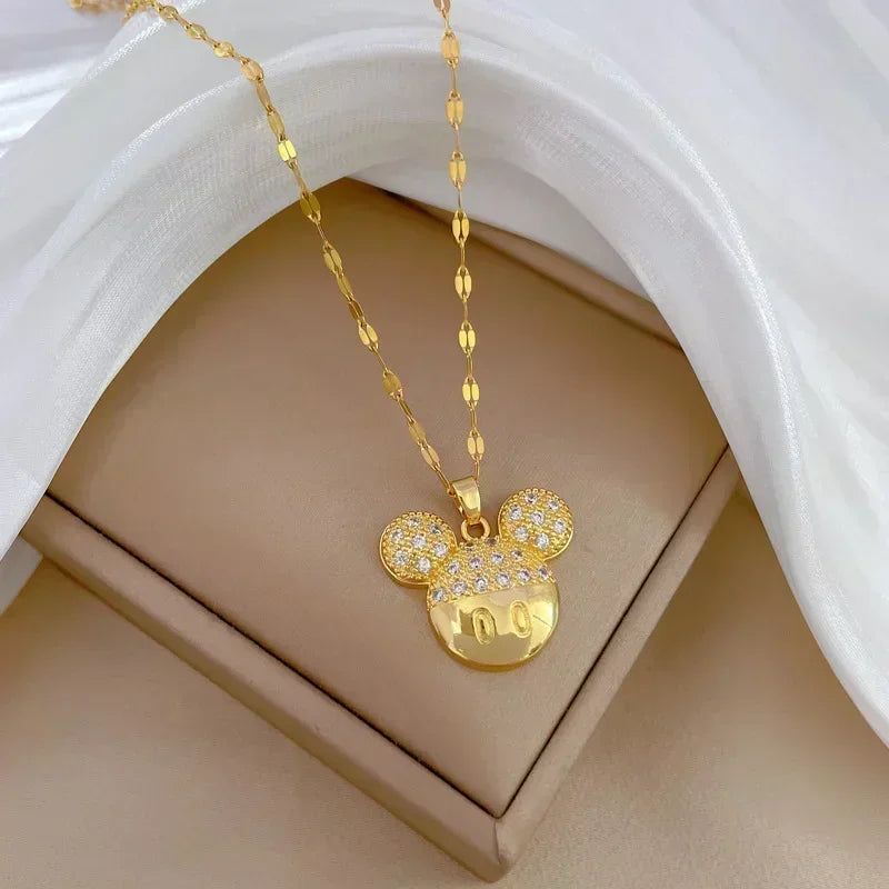 Cartoon Disney with Zircon Necklace