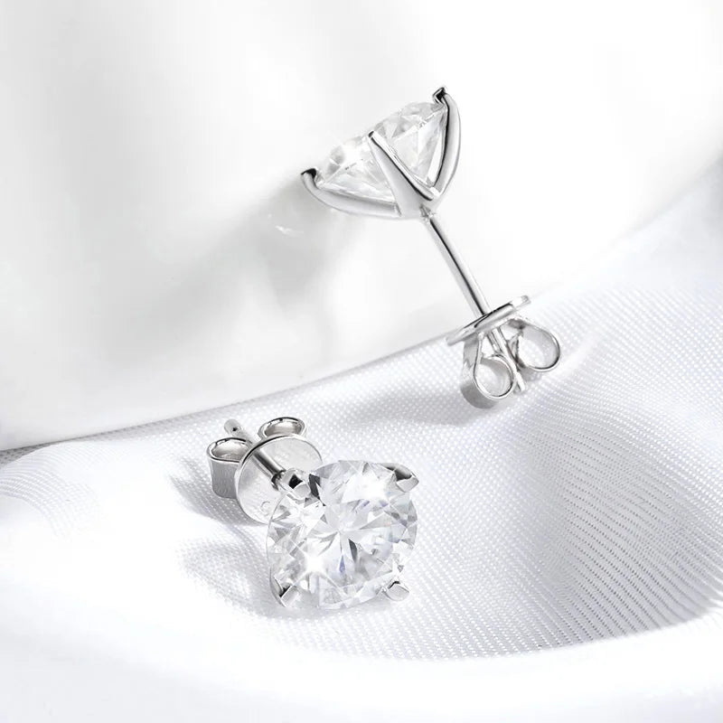 GRA Certified Moissanite Stud Earrings  0.2-2CT