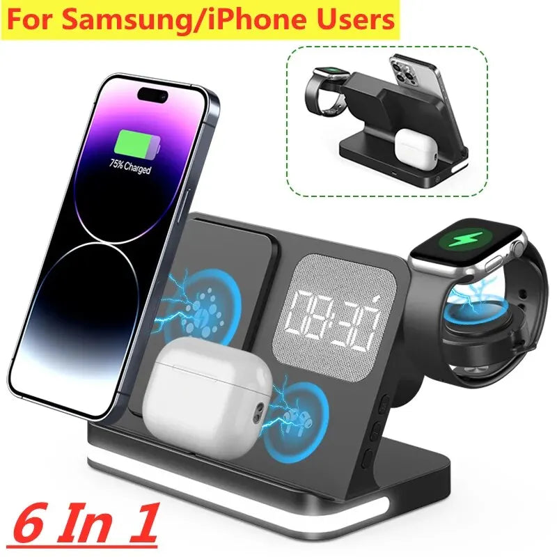 Wireless Charger Stand For iPhone 15 14 Samsung S23 S22 Ultra Fold Z Flip