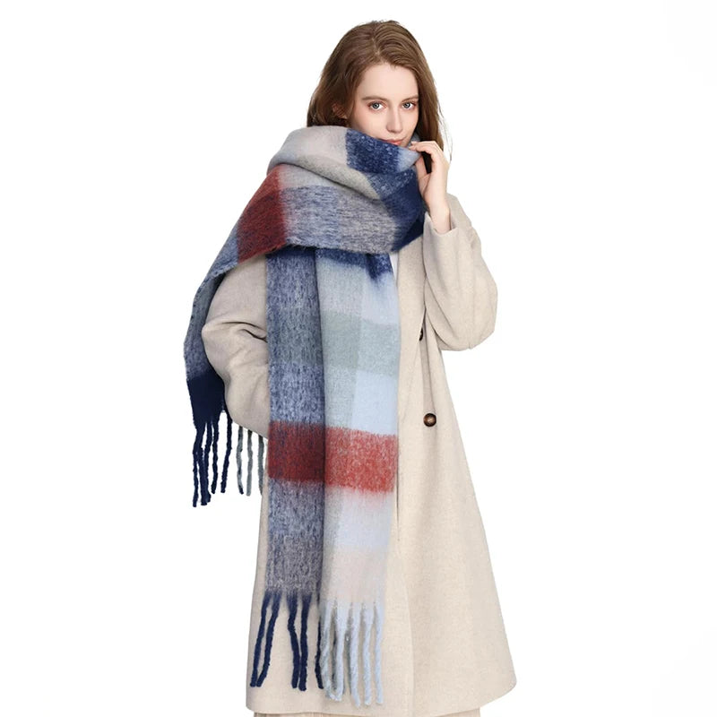 Luxury Cashmere Bright Solid Colors Scarf Winter Shawl