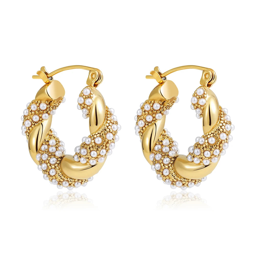Fashion CZ Zircon Round Huggie Hoop Earrings