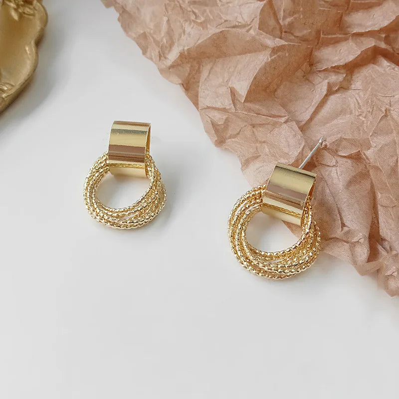 Retro Metal Gold Earrings