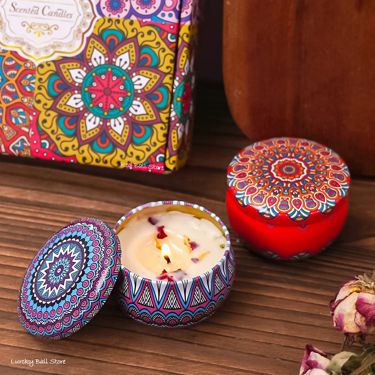 4Pcs/Box Fragrance Scented Candle Set Gift Islamic Arabian Patterns