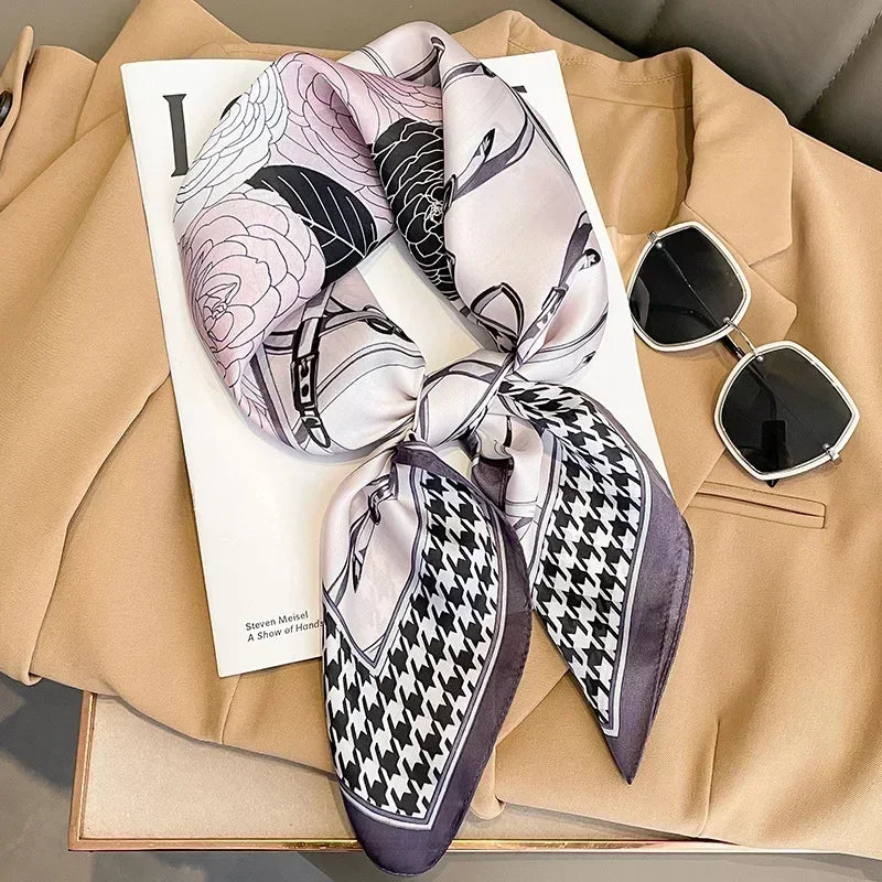 Luxury Silk Square Scarf 
Soft Satin Horse Hairband