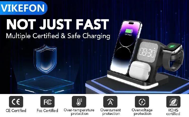 Wireless Charger Stand For iPhone 15 14 Samsung S23 S22 Ultra Fold Z Flip