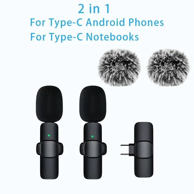 Wireless Lavalier Mic Audio Video Recording microphone