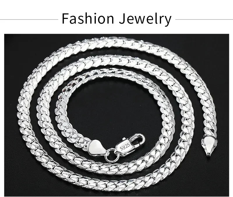 18K Gold Full Sideways Figaro Chain Necklace