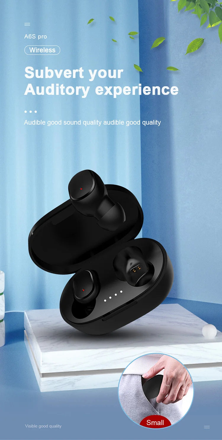 Original A6S TWS Headset Wireless Earphones