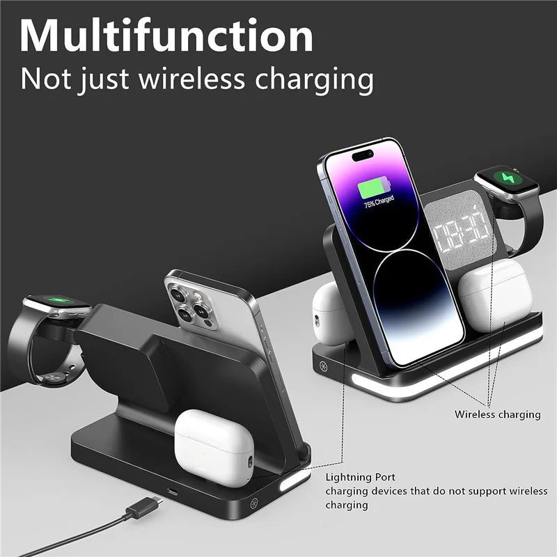 Wireless Charger Stand For iPhone 15 14 Samsung S23 S22 Ultra Fold Z Flip