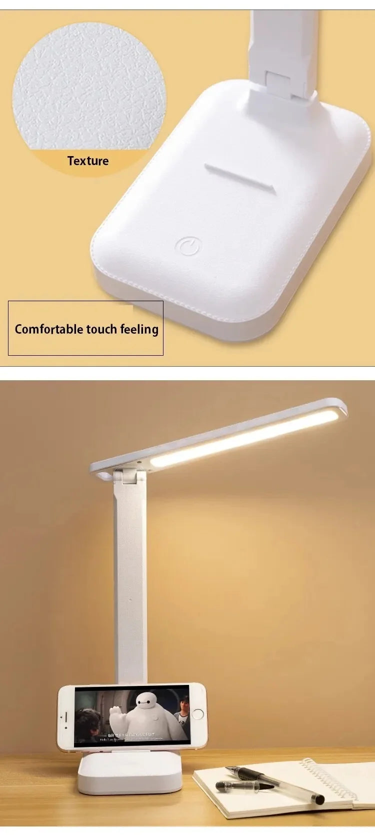 Folding Table Lamp Eye Protection Touch Dimmable LED