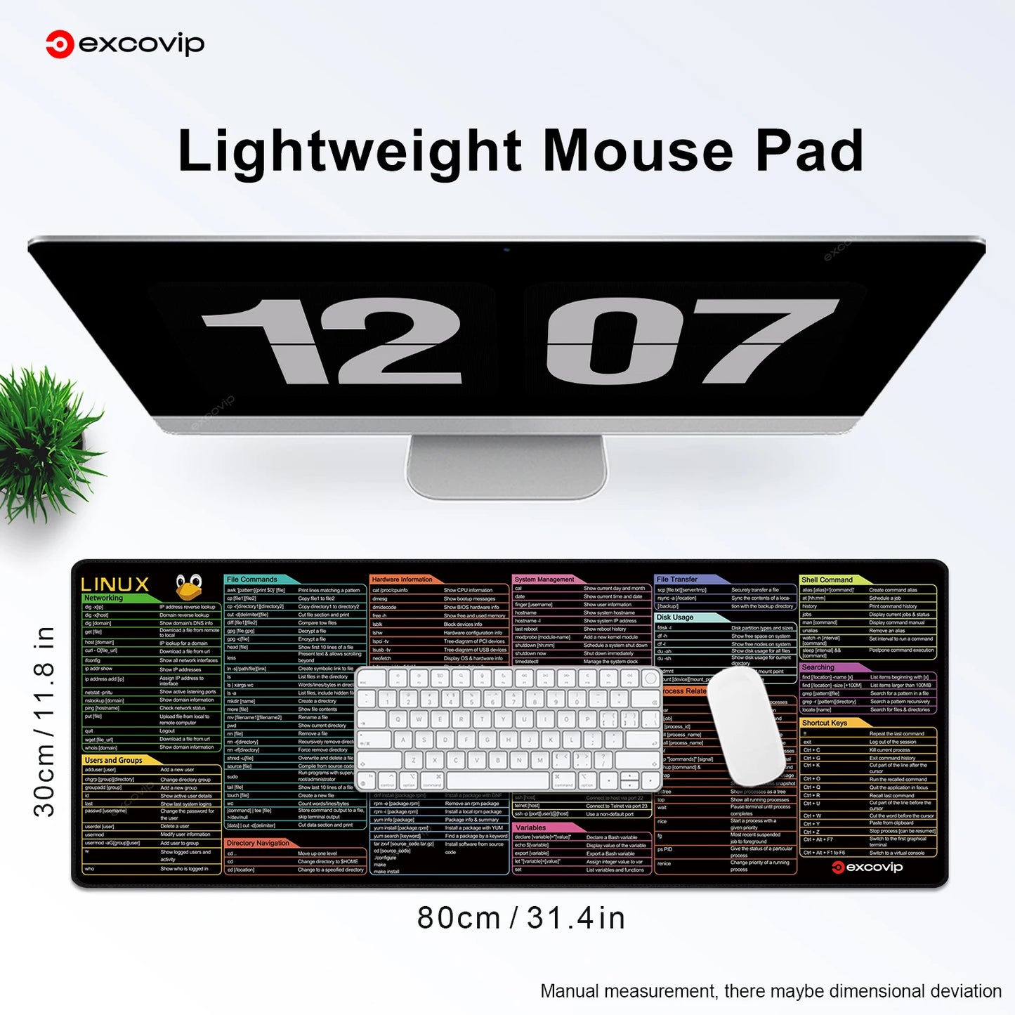 EXCO Linux Commands Line Large Mouse Pad