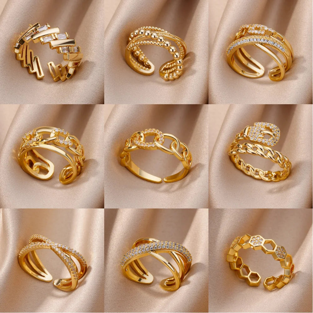 Gold Color Stainless Steel Rings