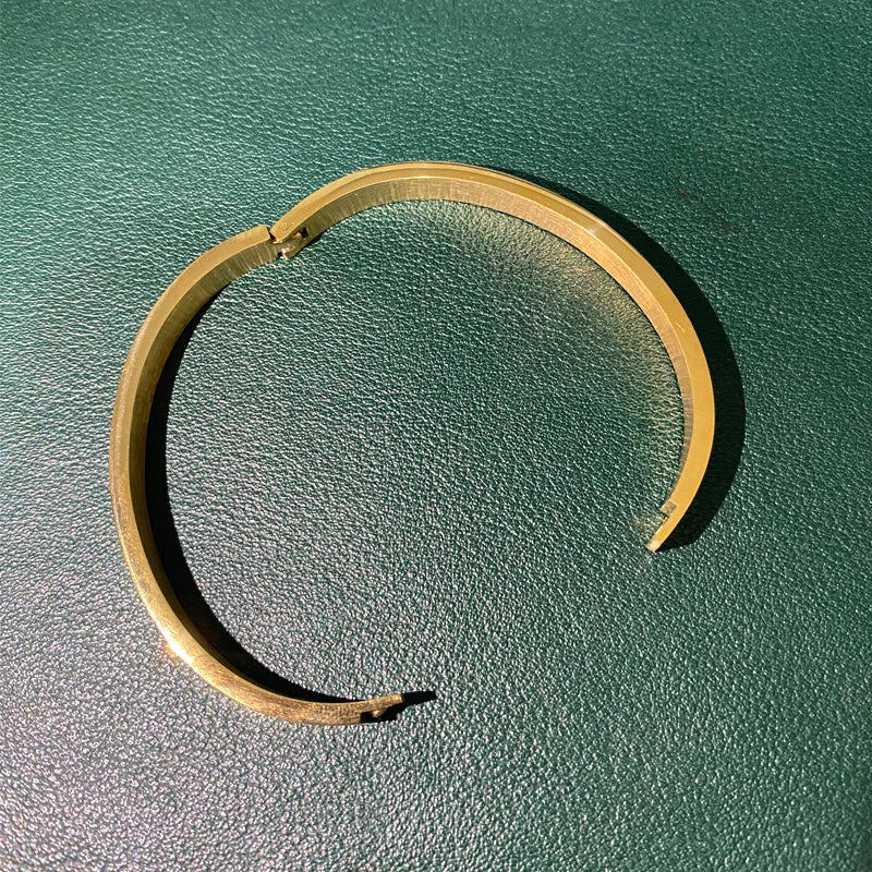 Gold Color Zircon And Cross Nut Nail Bracelet & Bangle
