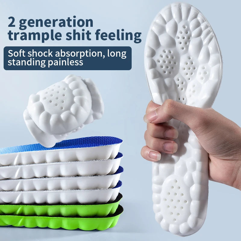 Soft Breathable Shock Absorption  4D Cloud Technology Sports Insoles