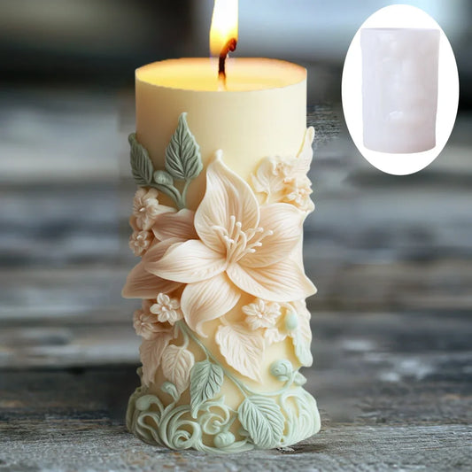 3D Blooming Lily flower candle