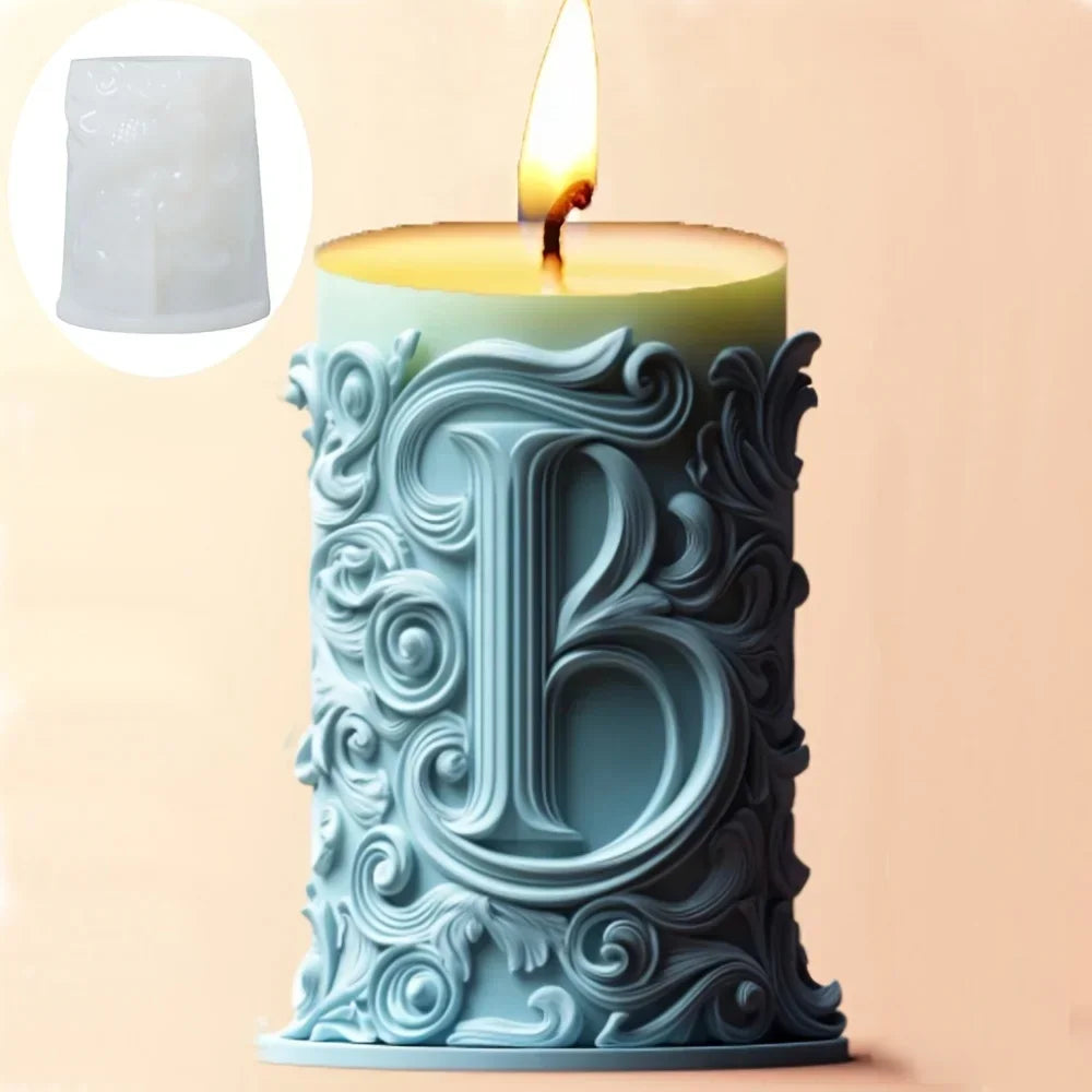 Blooming peony flower relief cylindrical candle silicone mold flower cylinder resin silicone mould Blooming peony gypsum molds