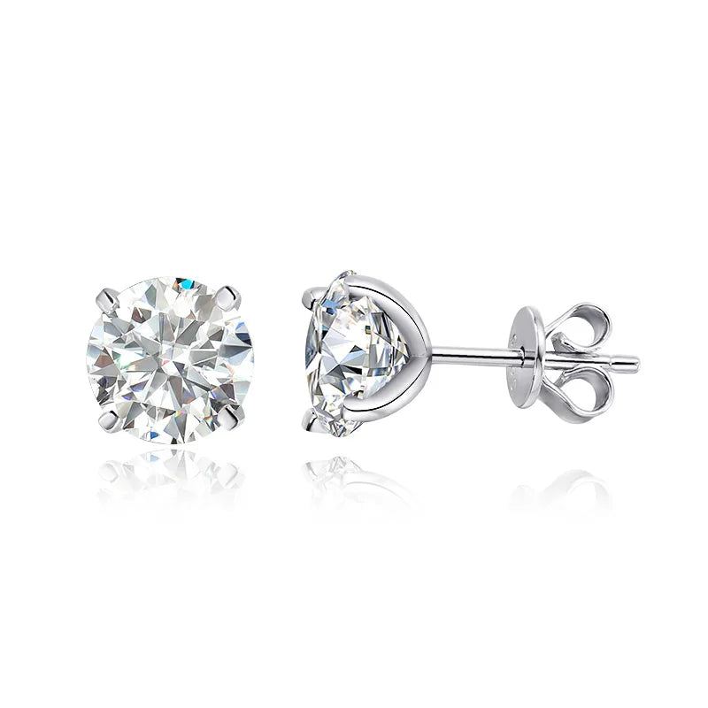 GRA Certified Moissanite Stud Earrings  0.2-2CT