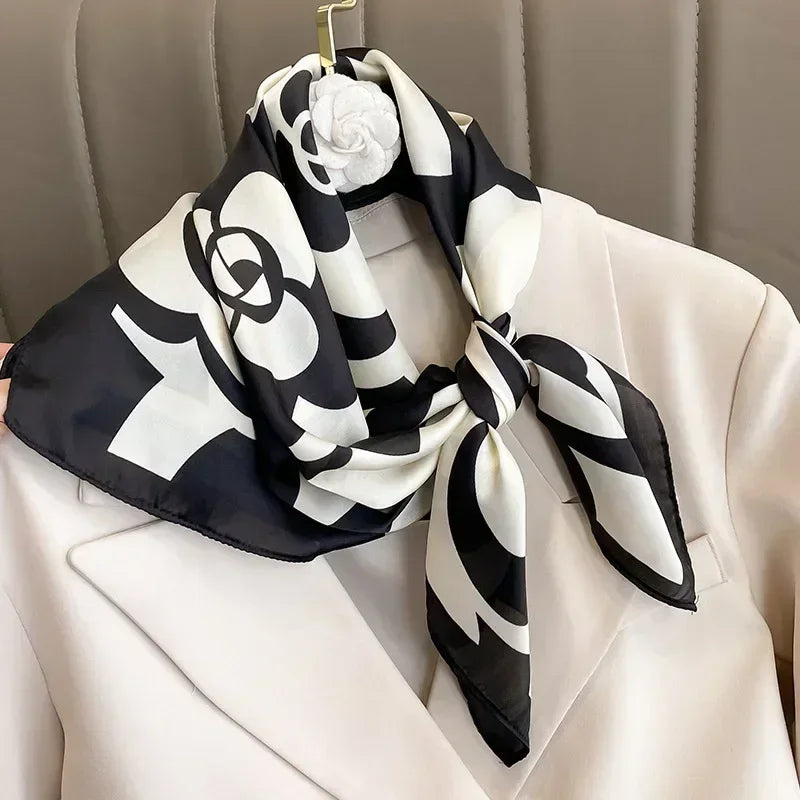 Luxury Silk Square Scarf 
Soft Satin Horse Hairband