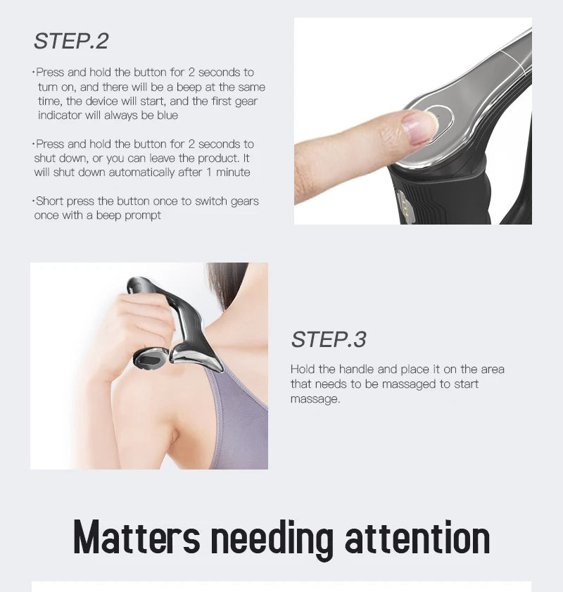 Electric Fascia Massager Body Scraping Microcurrent Vibration