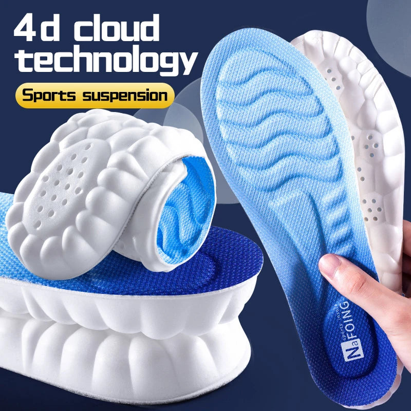 Soft Breathable Shock Absorption  4D Cloud Technology Sports Insoles