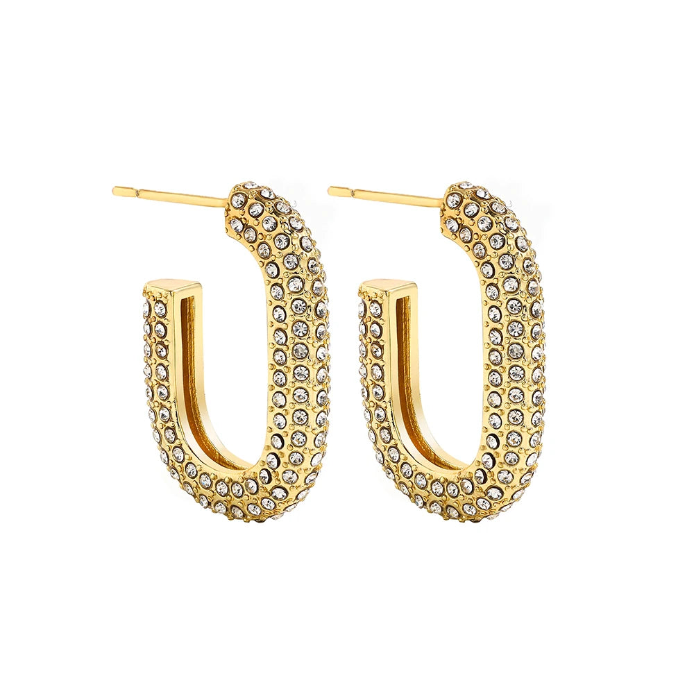 Fashion CZ Zircon Round Huggie Hoop Earrings