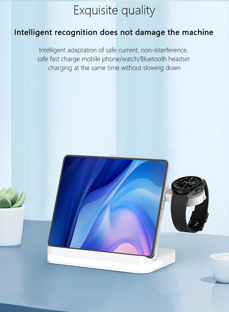 Wireless Charger Stand For iPhone 15 14 Samsung S23 S22 Ultra Fold Z Flip