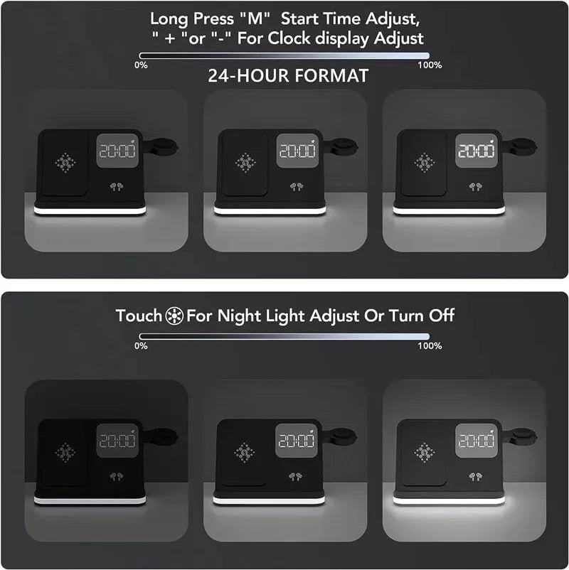 Wireless Charger Stand For iPhone 15 14 Samsung S23 S22 Ultra Fold Z Flip