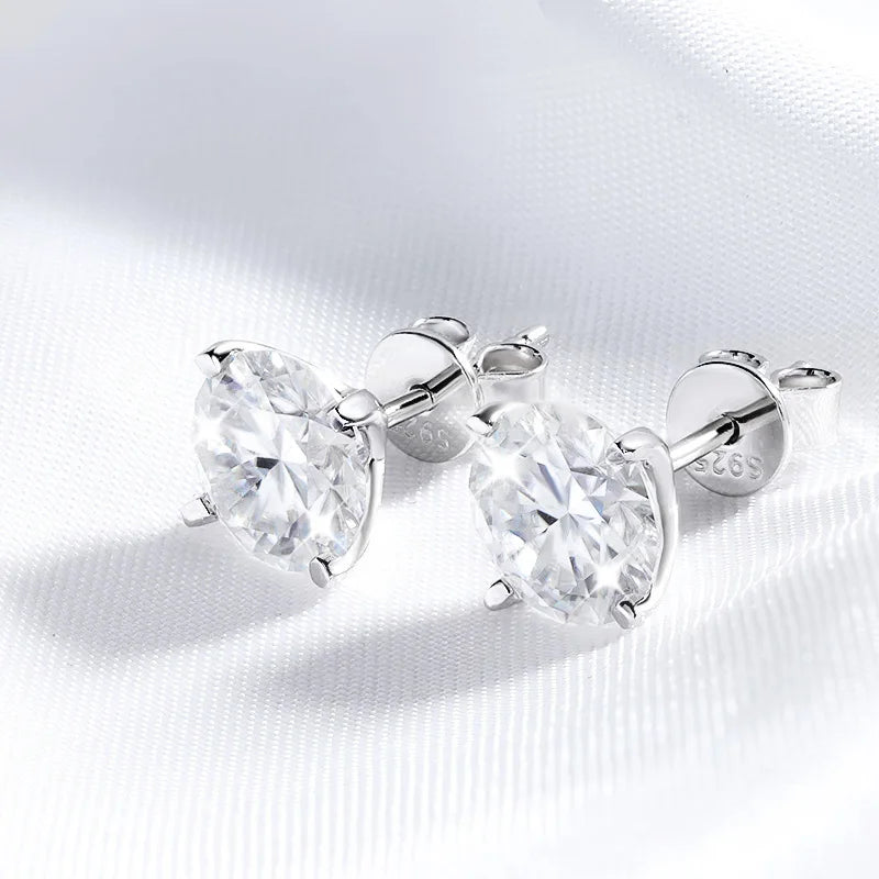 GRA Certified Moissanite Stud Earrings  0.2-2CT