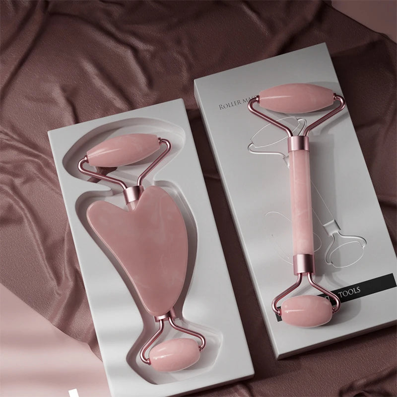 2Pcs Face Massager Roller Guasha 
Board Resin Scraper Wrinkle Remover