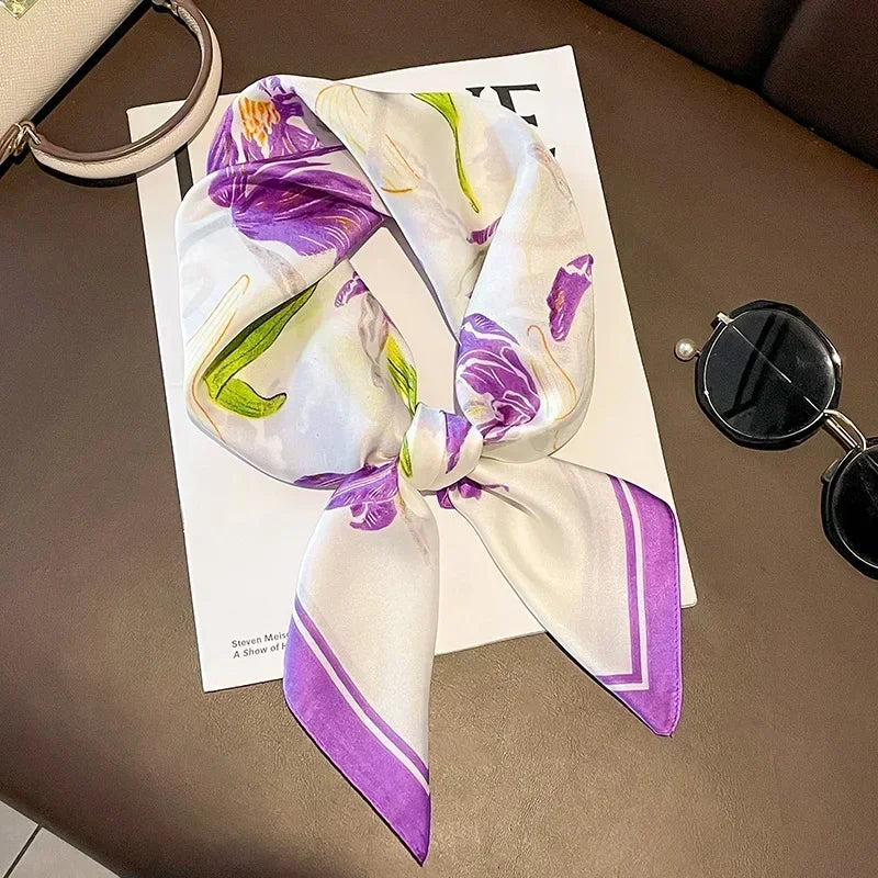 Luxury Silk Square Scarf 
Soft Satin Horse Hairband