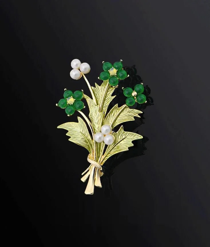 Elegant Gold Color Rose Flower Brooches