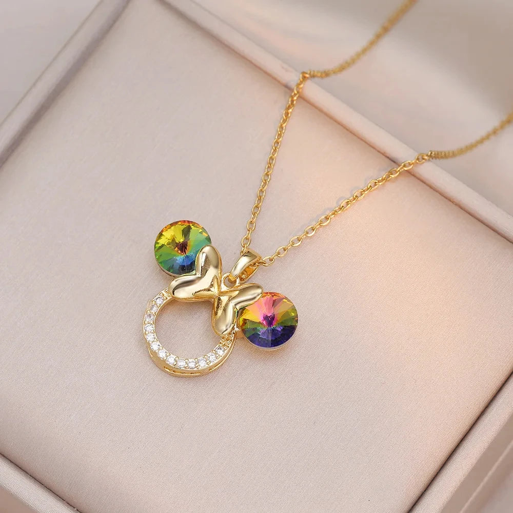 Cartoon Disney with Zircon Necklace
