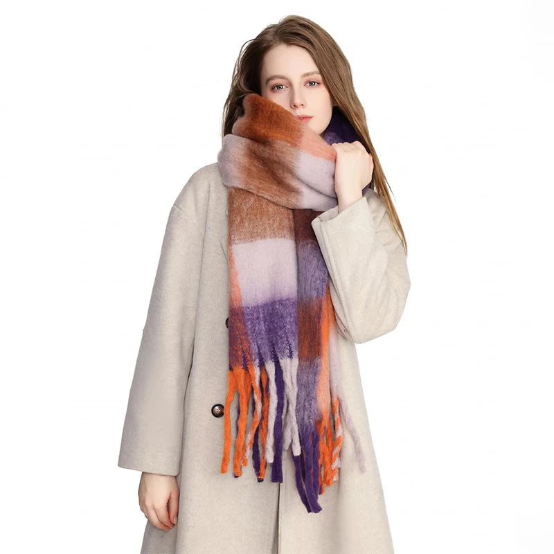 Luxury Cashmere Bright Solid Colors Scarf Winter Shawl
