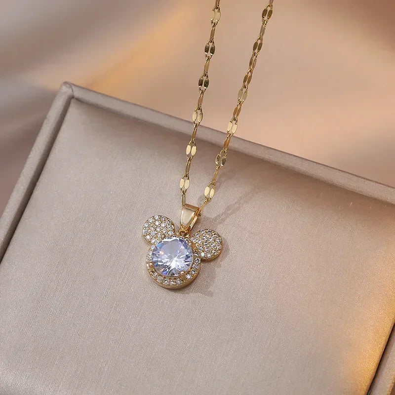Cartoon Disney with Zircon Necklace