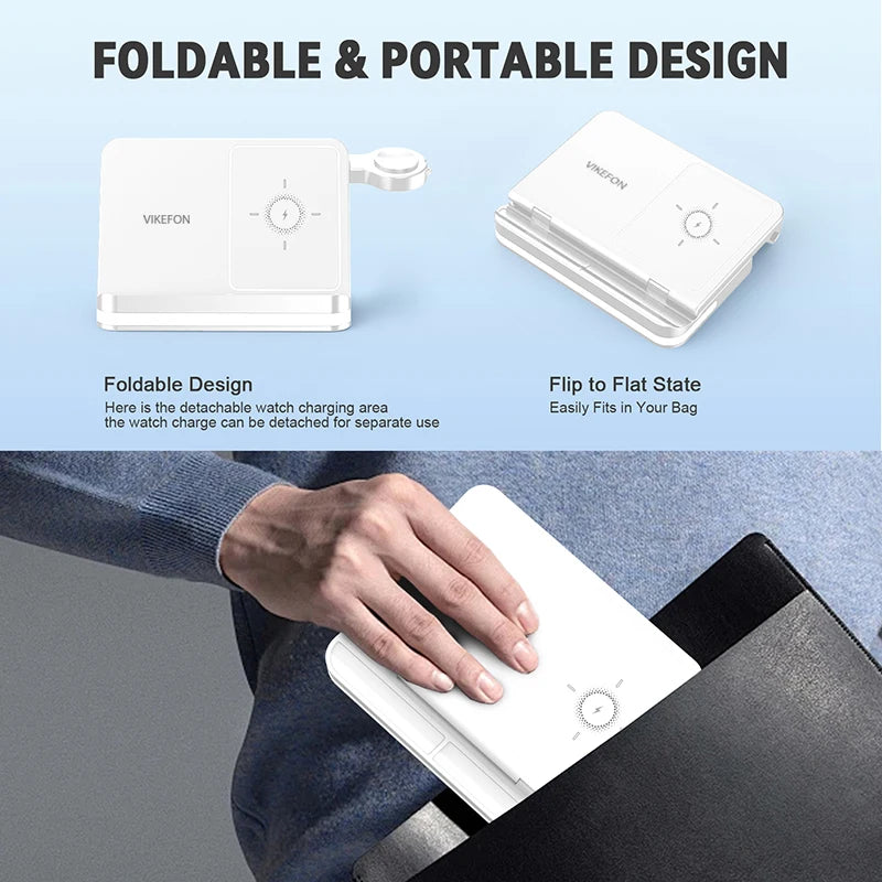 Wireless Charger Stand For iPhone 15 14 Samsung S23 S22 Ultra Fold Z Flip