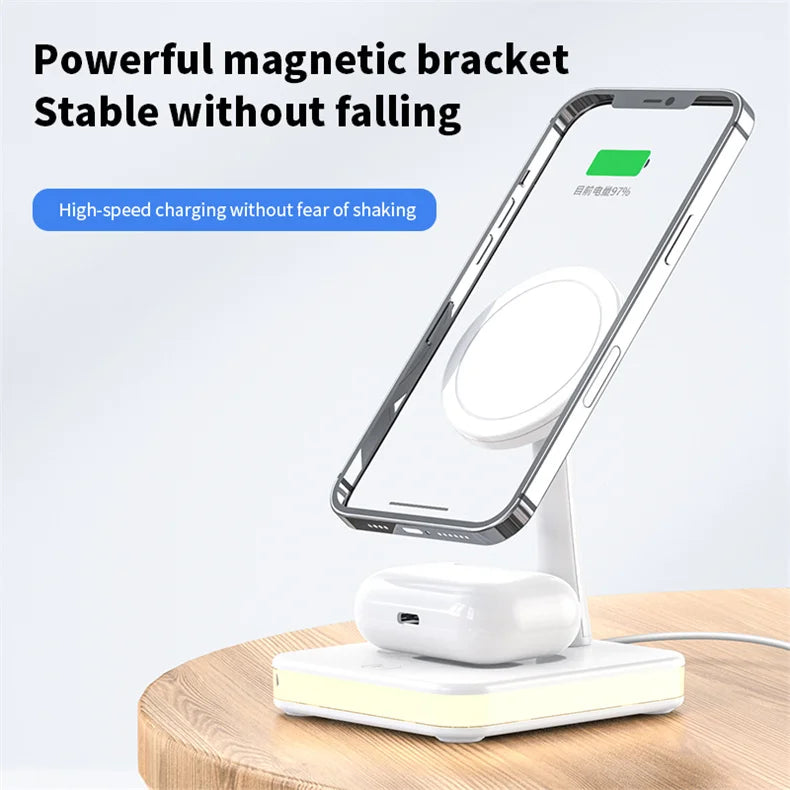 3 In 1 Magnetic Wireless Charger  For iPhone , Apple Watch ,Airpods