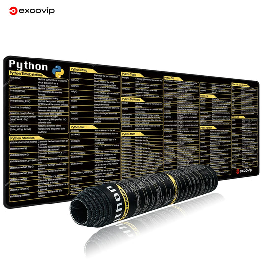 EXCO Python Programing Mouse Pad Large Shortcuts
