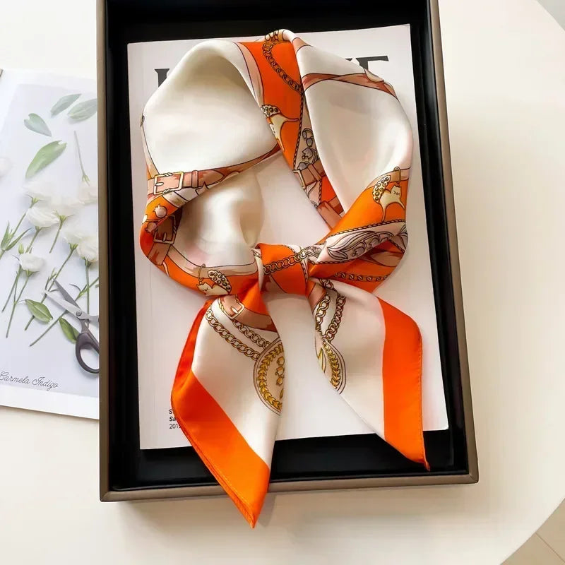 Luxury Silk Square Scarf 
Soft Satin Horse Hairband