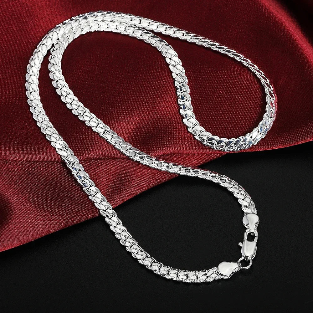 18K Gold Full Sideways Figaro Chain Necklace