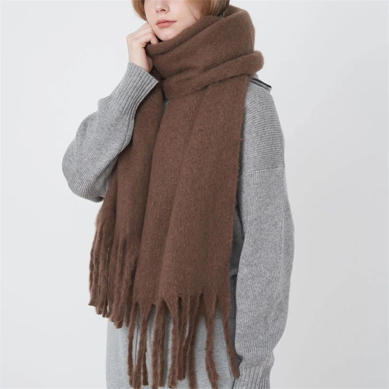 Luxury Cashmere Bright Solid Colors Scarf Winter Shawl