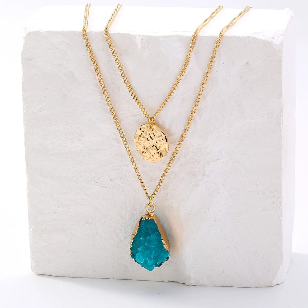 Golden Letter Heart Butterfly Pendant Metal Chain Necklace