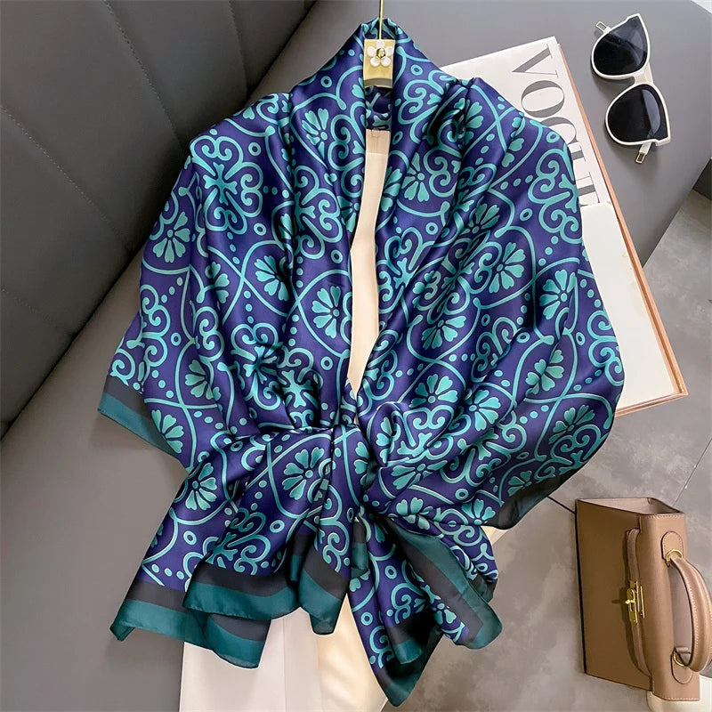 Luxury Brand Satin Headband Hijab Bandana Turban Foulard