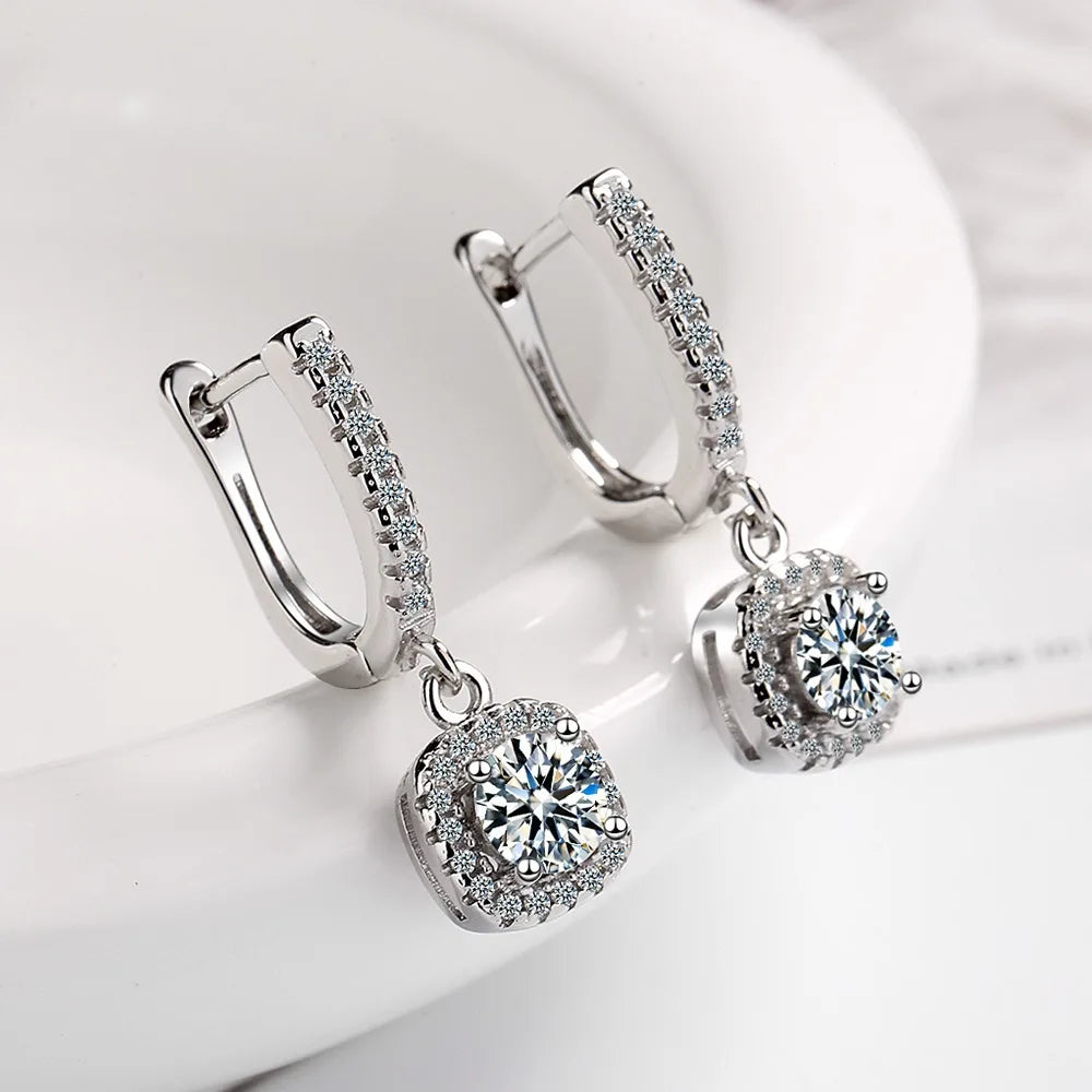 2CT Moissanite  Hoop Earring