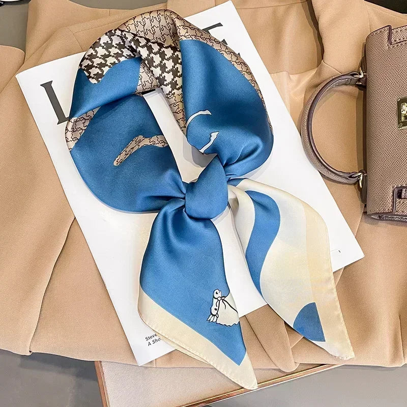 Luxury Silk Square Scarf 
Soft Satin Horse Hairband