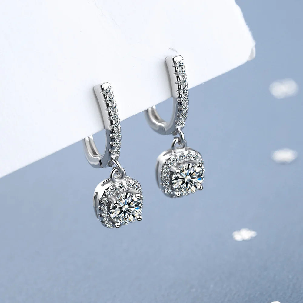 2CT Moissanite  Hoop Earring
