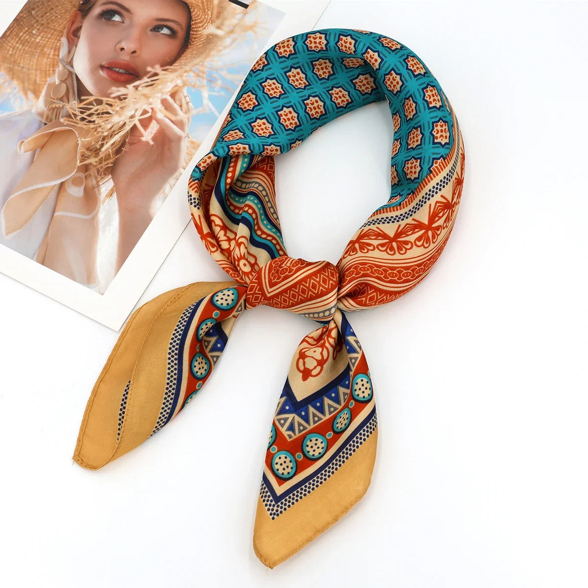 Luxury Silk Square Scarf 
Soft Satin Horse Hairband