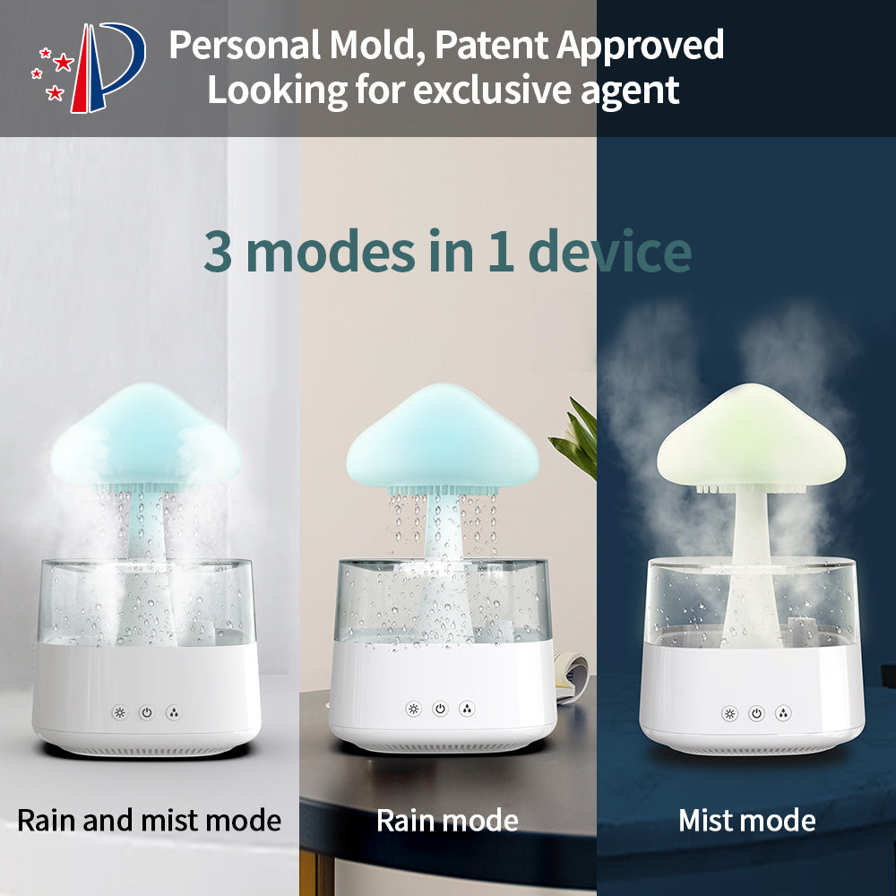 Mushroom  Rain Cloud  Water Drop Humidifier